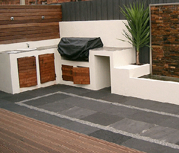 Besser Block Centre's LAVA STONE's earthy colours combine beuatifully with natural timber