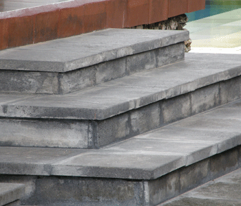 Besser Block Centre's LAVA STONE is easy to work with on site to create steps and edges 